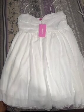 Edikted White Spaghetti Strap Party Dress for Women